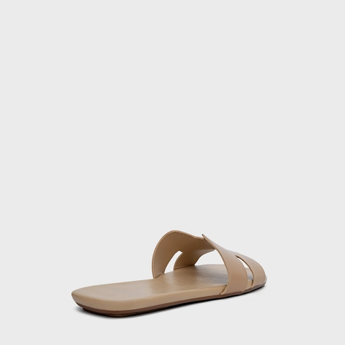 Flat H Couro Bege Light Nude