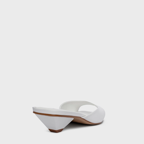 Open Mule Salto Prisma Couro Branco