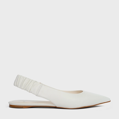 Sapatilha Slingback Ripple Couro Branco