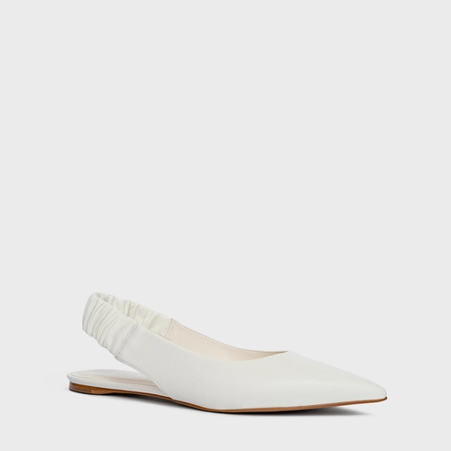 Sapatilha Slingback Ripple Couro Branco