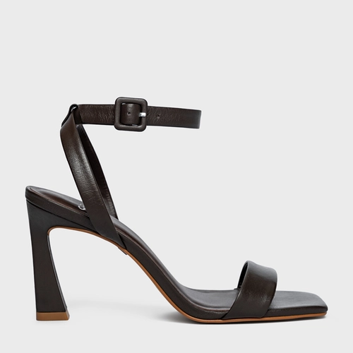 Sandália Classic Salto Yve Couro Marrom Coconut