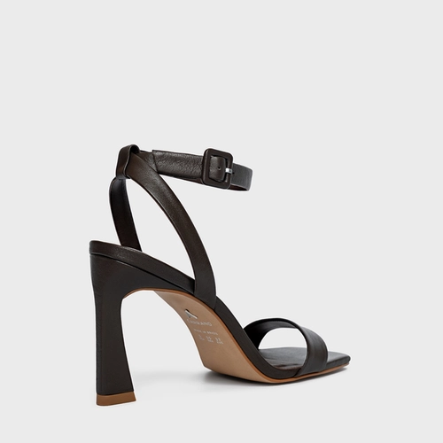 Sandália Classic Salto Yve Couro Marrom Coconut