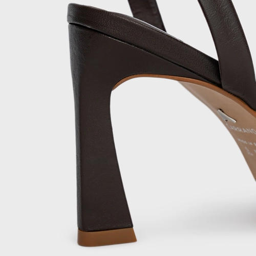 Sandália Classic Salto Yve Couro Marrom Coconut