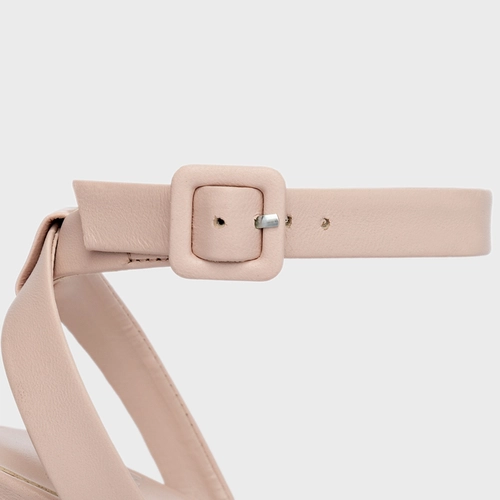 Sandália Classic Salto Yve Couro Rosa Seashell Pink