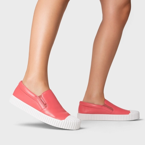 Tênis Slip On Kicks Couro Rosa Baby