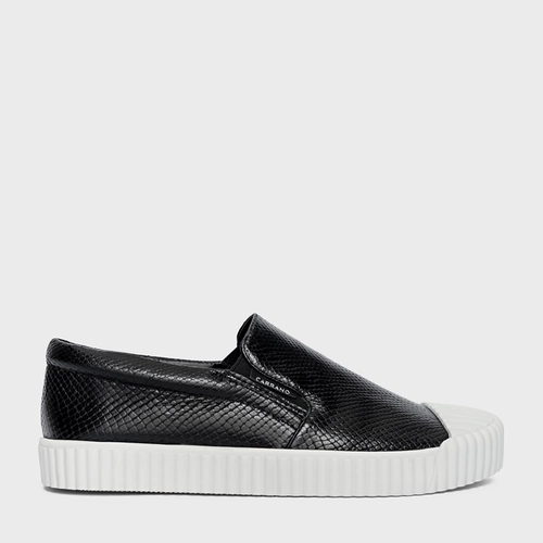 Tênis Slip On Kicks Couro Snake Revertido Preto