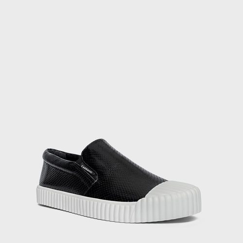 Tênis Slip On Kicks Couro Snake Revertido Preto