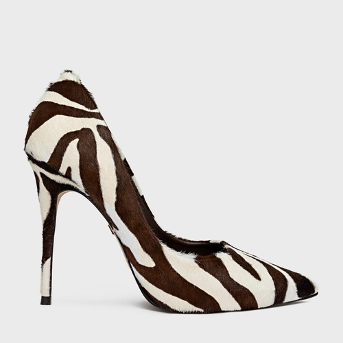 Scarpin Loretta Salto Fino Pelo Animal Print Allover