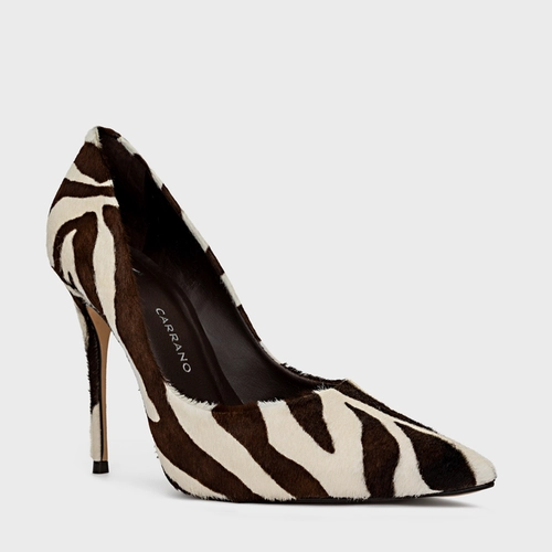 Scarpin Loretta Salto Fino Pelo Animal Print Allover