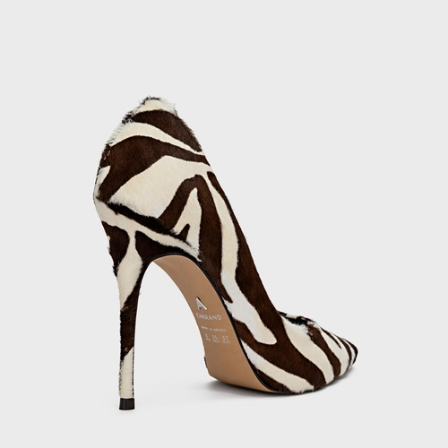 Scarpin Loretta Salto Fino Pelo Animal Print Allover