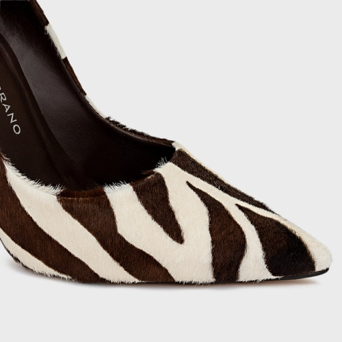 Scarpin Loretta Salto Fino Pelo Animal Print Allover