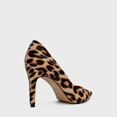 Scarpin Beatriz Salto Fino Pelo Animal Print Expresso