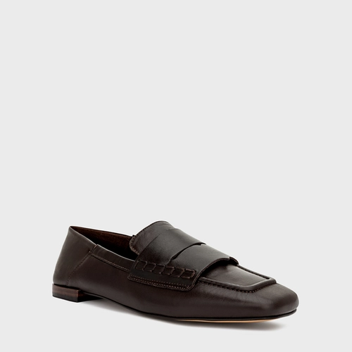 Loafer Slipper Couro Marrom Coconut