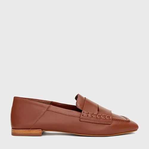 Loafer Slipper Couro Marrom Nutshell Brown