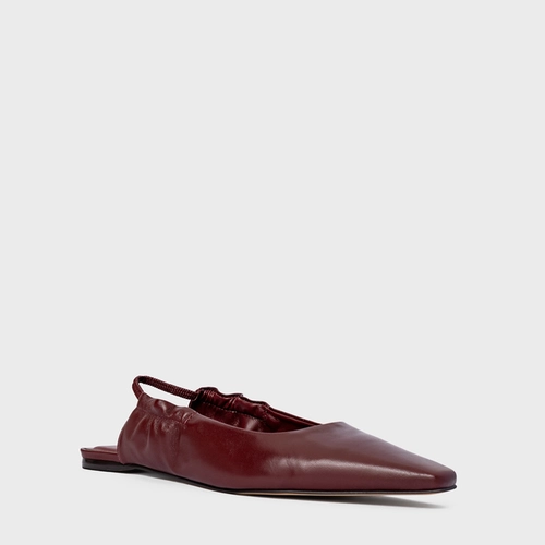 Sapatilha Slingback Drape Couro Vinho Mahogany