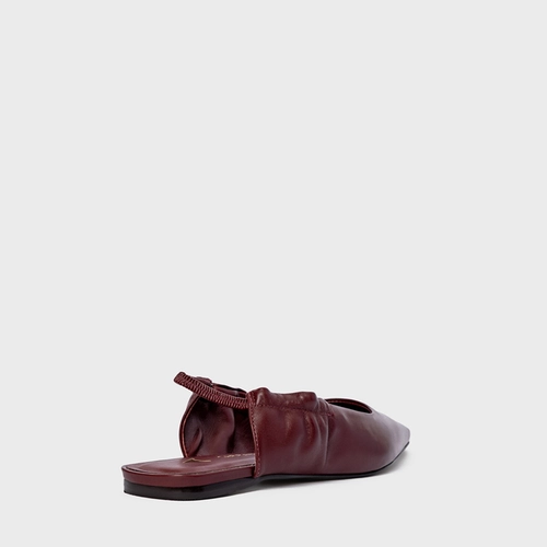 Sapatilha Slingback Drape Couro Vinho Mahogany