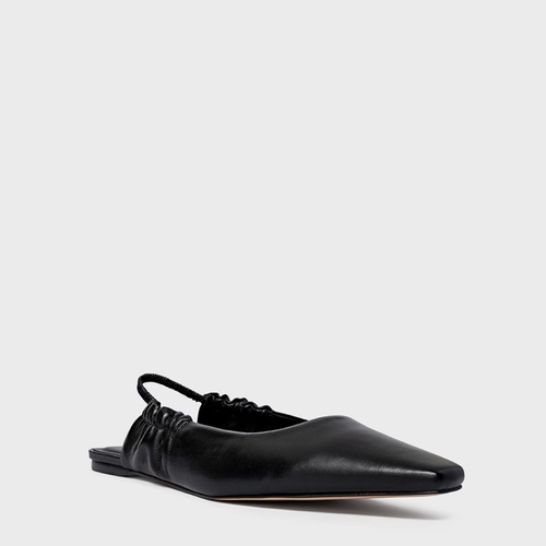 Sapatilha Slingback Drape Couro Preto