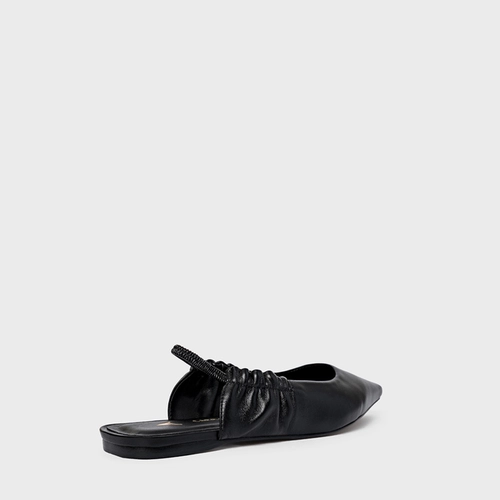 Sapatilha Slingback Drape Couro Preto
