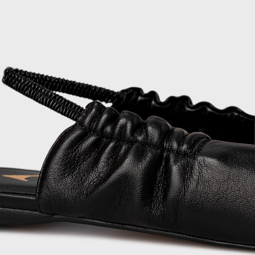 Sapatilha Slingback Drape Couro Preto