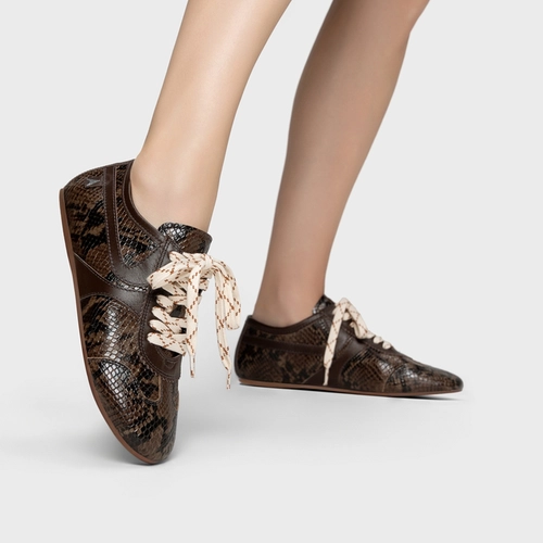 Tênis Low Couro Snake Animal Print Fendi