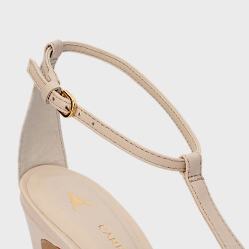 Scarpin Slingback Front Bico Alongado Salto Fino Couro Off White Cotton