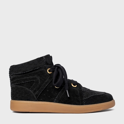Tênis Bold Cano Alto Couro Suede Preto