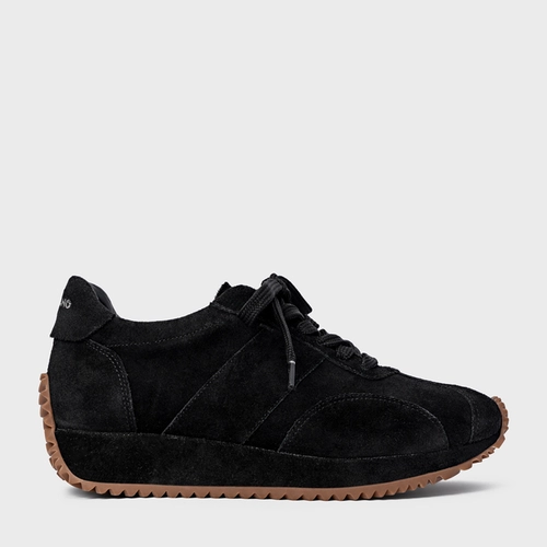 Tênis Bold Flatform Couro Suede Preto