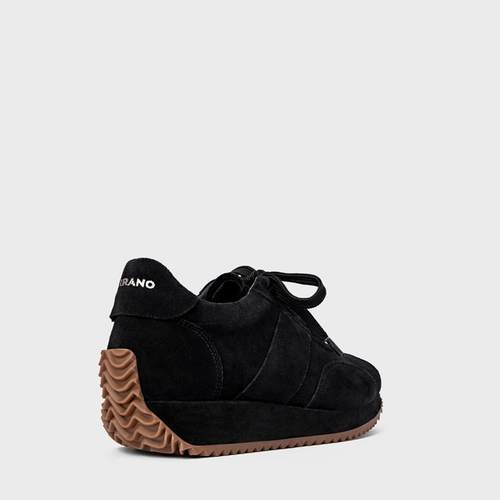 Tênis Bold Flatform Couro Suede Preto
