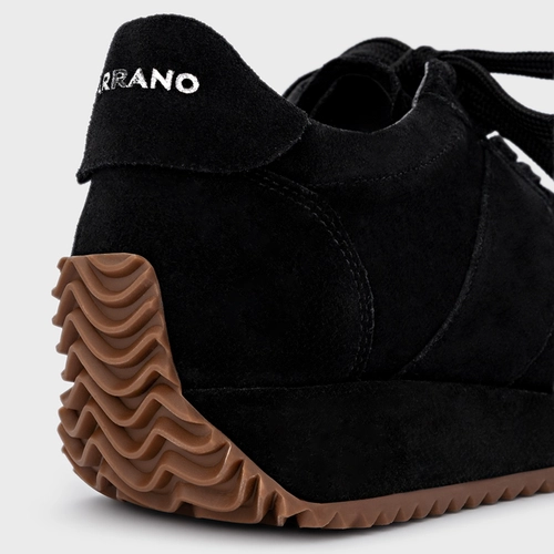 Tênis Bold Flatform Couro Suede Preto