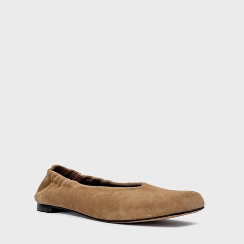 Sapatilha Ripple Couro Suede Bege Almond