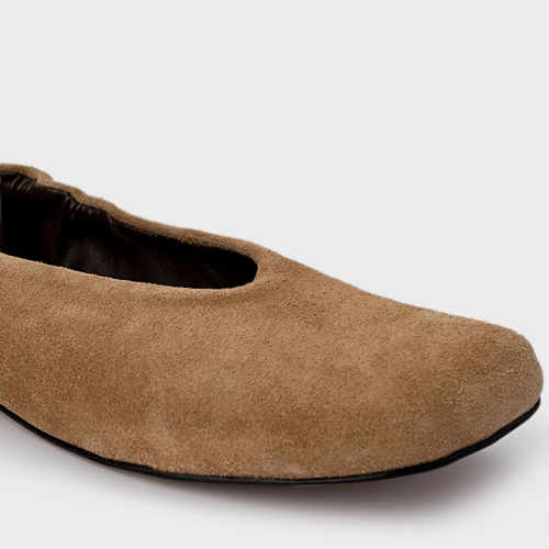 Sapatilha Ripple Couro Suede Bege Almond