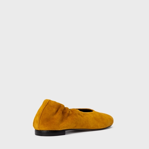 Sapatilha Ripple Couro Suede Amarelo Curcuma