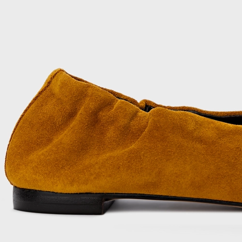 Sapatilha Ripple Couro Suede Amarelo Curcuma