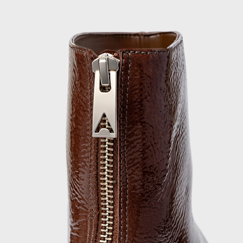 Bota Low Couro Verniz Marrom Brownie