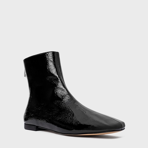Bota Low Couro Verniz Preto