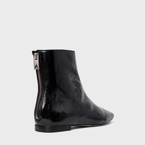 Bota Low Couro Verniz Preto