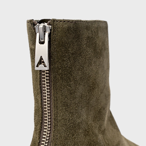 Bota Low Couro Suede Verde Army Green