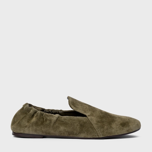 Loafer Ripple Couro Suede Verde Army Green