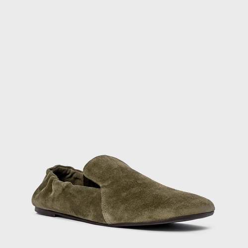 Loafer Ripple Couro Suede Verde Army Green