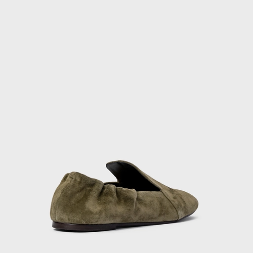 Loafer Ripple Couro Suede Verde Army Green