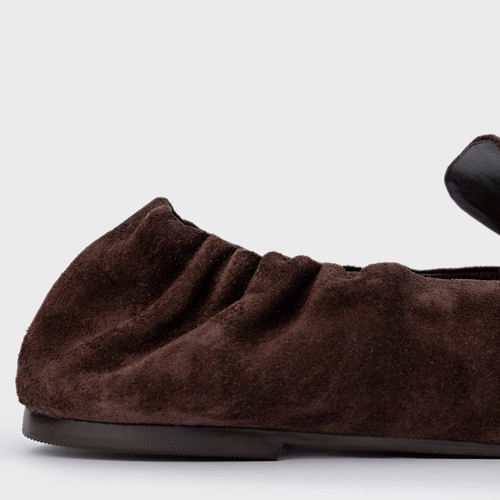 Loafer Ripple Couro Suede Marrom Ganache