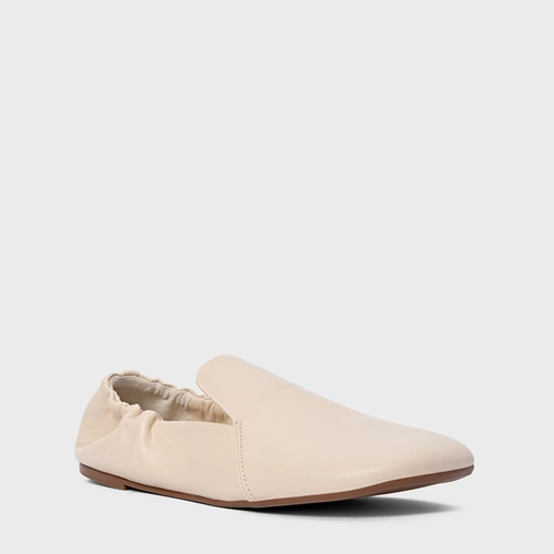 Loafer Ripple Couro Off White Cotton