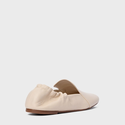 Loafer Ripple Couro Off White Cotton