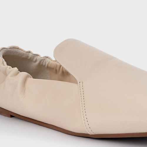 Loafer Ripple Couro Off White Cotton