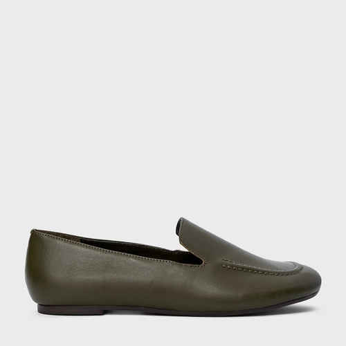 Loafer Simple Couro Verde Herb