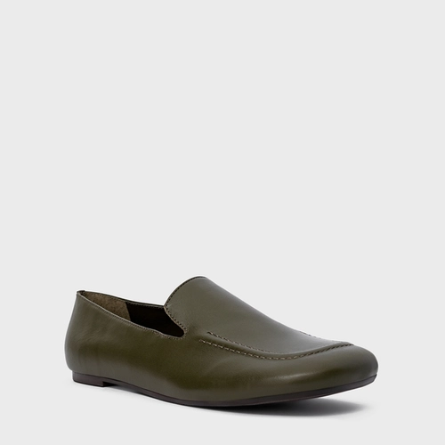 Loafer Simple Couro Verde Herb