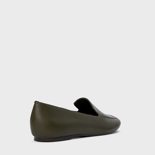 Loafer Simple Couro Verde Herb