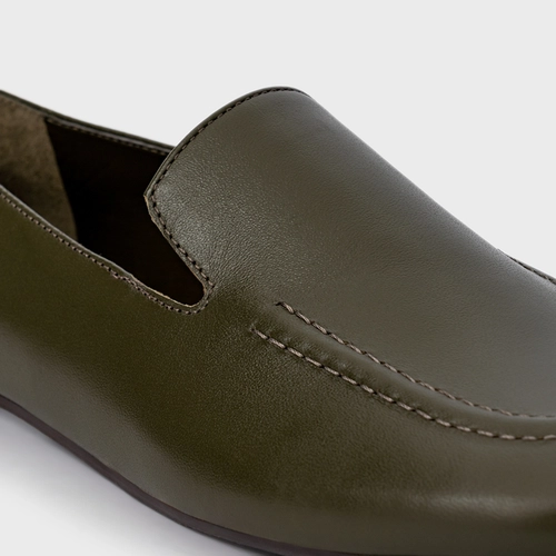 Loafer Simple Couro Verde Herb