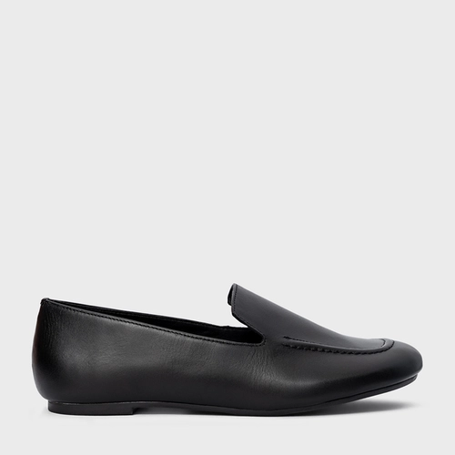 Loafer Simple Couro Preto
