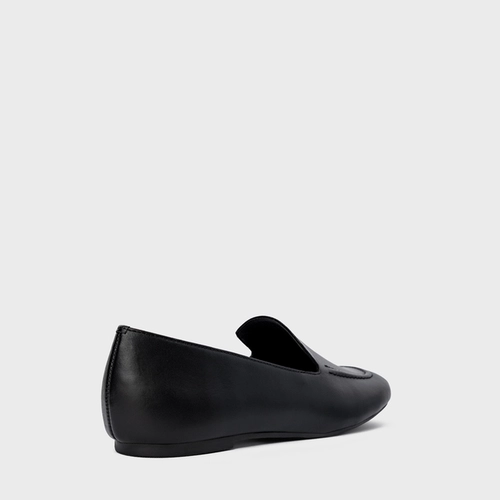 Loafer Simple Couro Preto